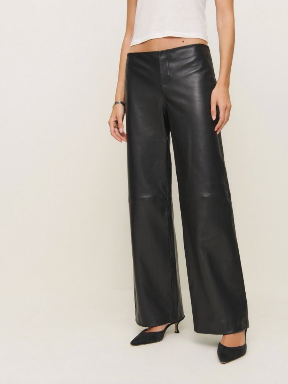 REFORMATION Veda Vida Low Rise Genuine Leather Pants NEW NWT